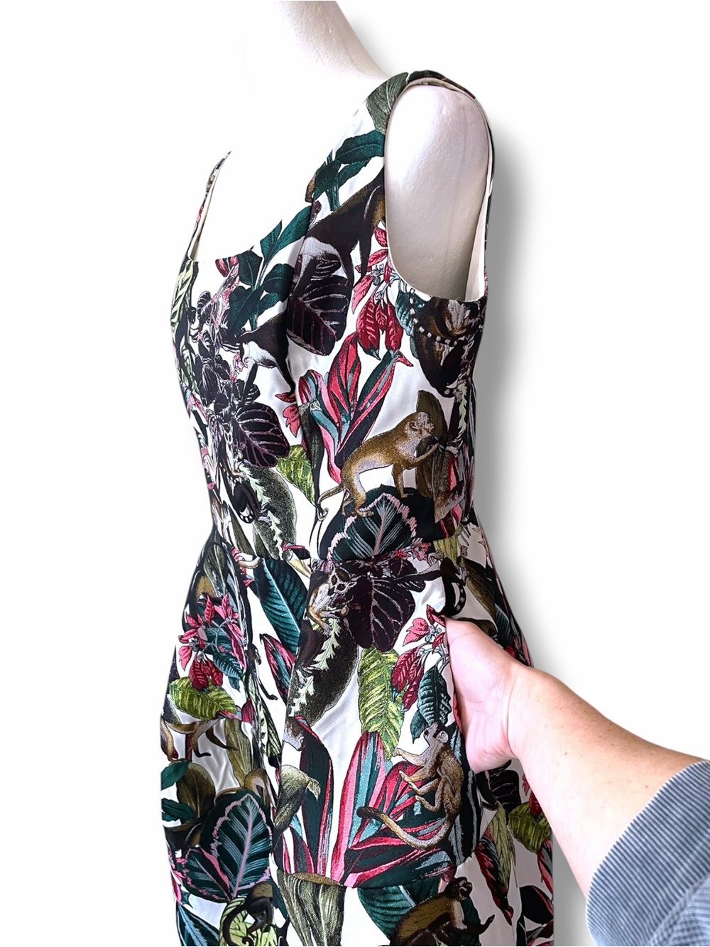 Oscar de la Renta Resort Runway 2018 Jungle Monkey Jacquard Dress 12 - Picture 6 of 16